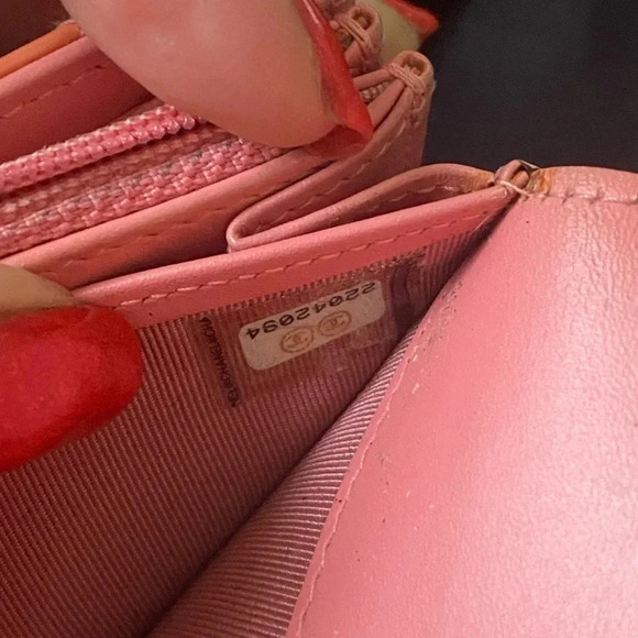 Chanel Quilted Patent leather Wallet, Pink/Orange - Picture 11 of 12